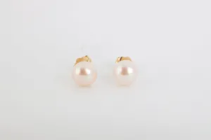 10k Yellow Gold Pearl Stud Earrings (0.69g.)