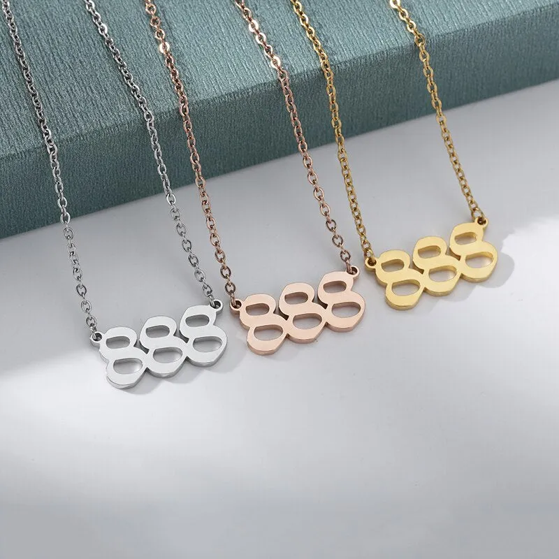111 222 333 444 555 666 777 888 999 Necklaces For Women Men Rose Gold