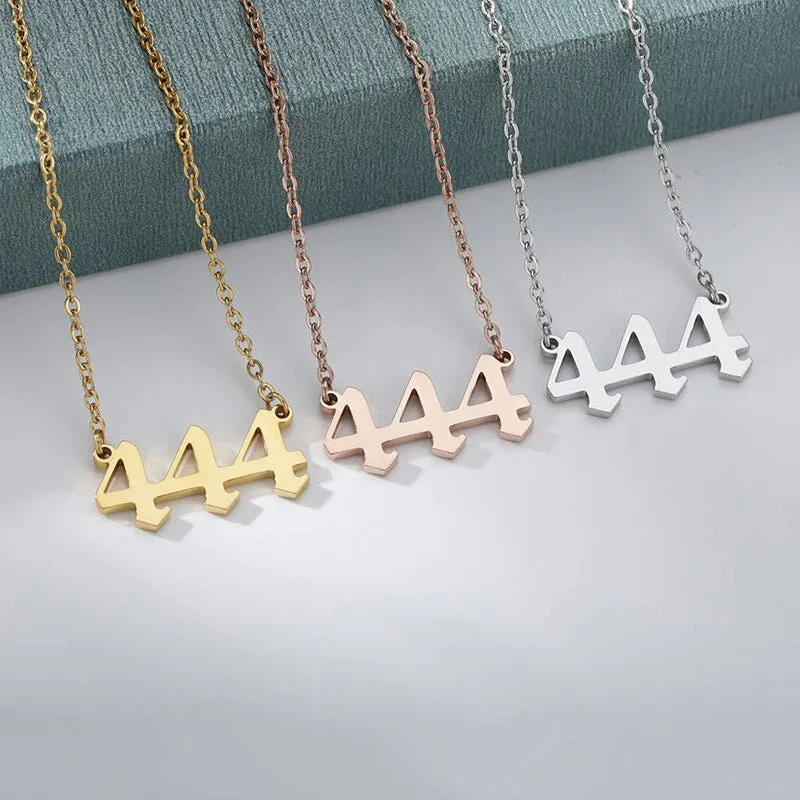 111 222 333 444 555 666 777 888 999 Necklaces For Women Men Rose Gold