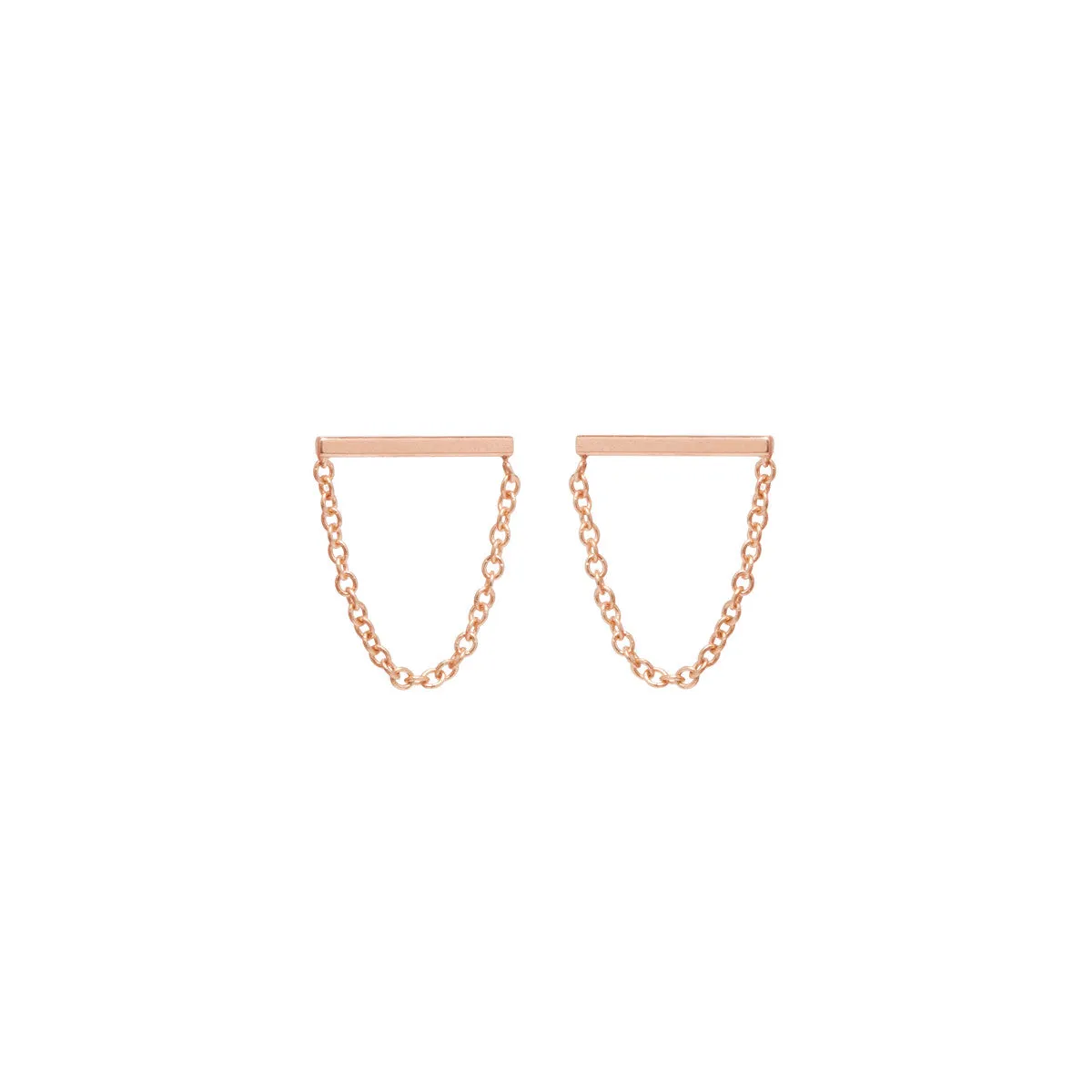 14k Bar Chain Drop Earrings