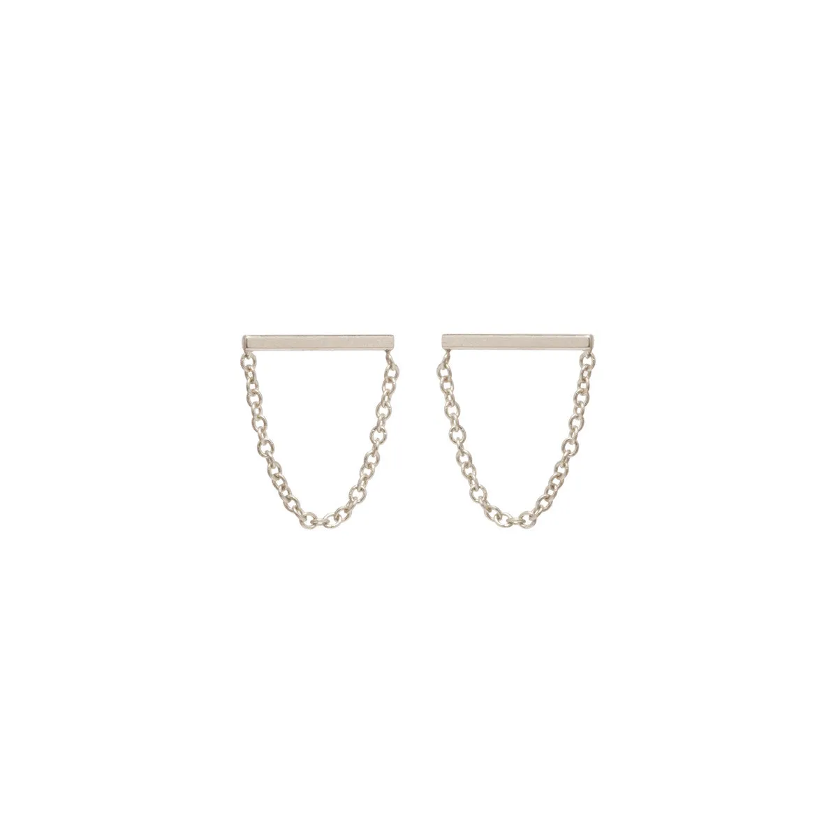 14k Bar Chain Drop Earrings