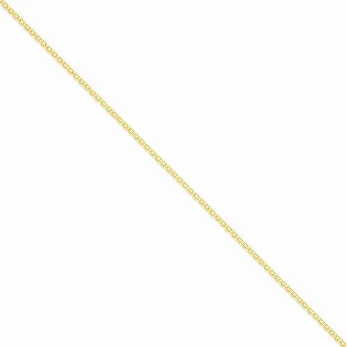 14K Yellow Gold Light Weight Hand Made Flat Chain Anklet