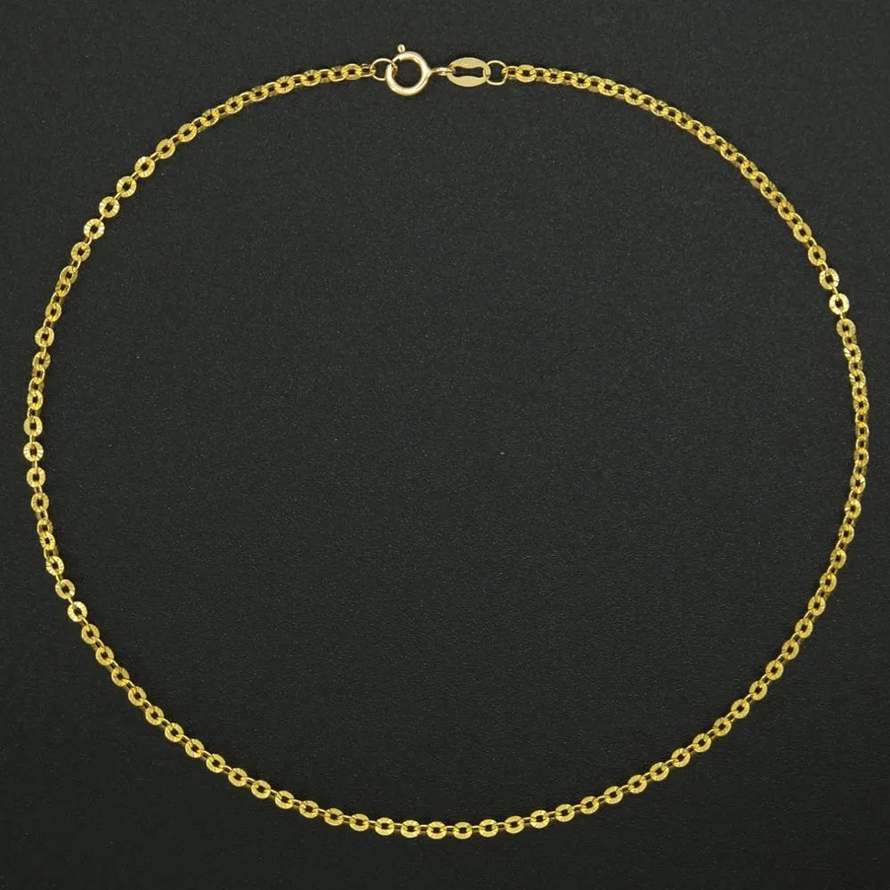 18k Yellow Gold 2mm Chain Anklet