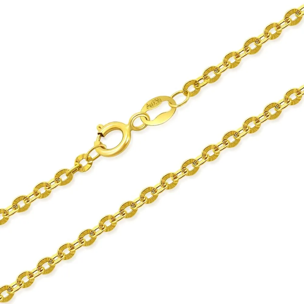 18k Yellow Gold 2mm Chain Anklet