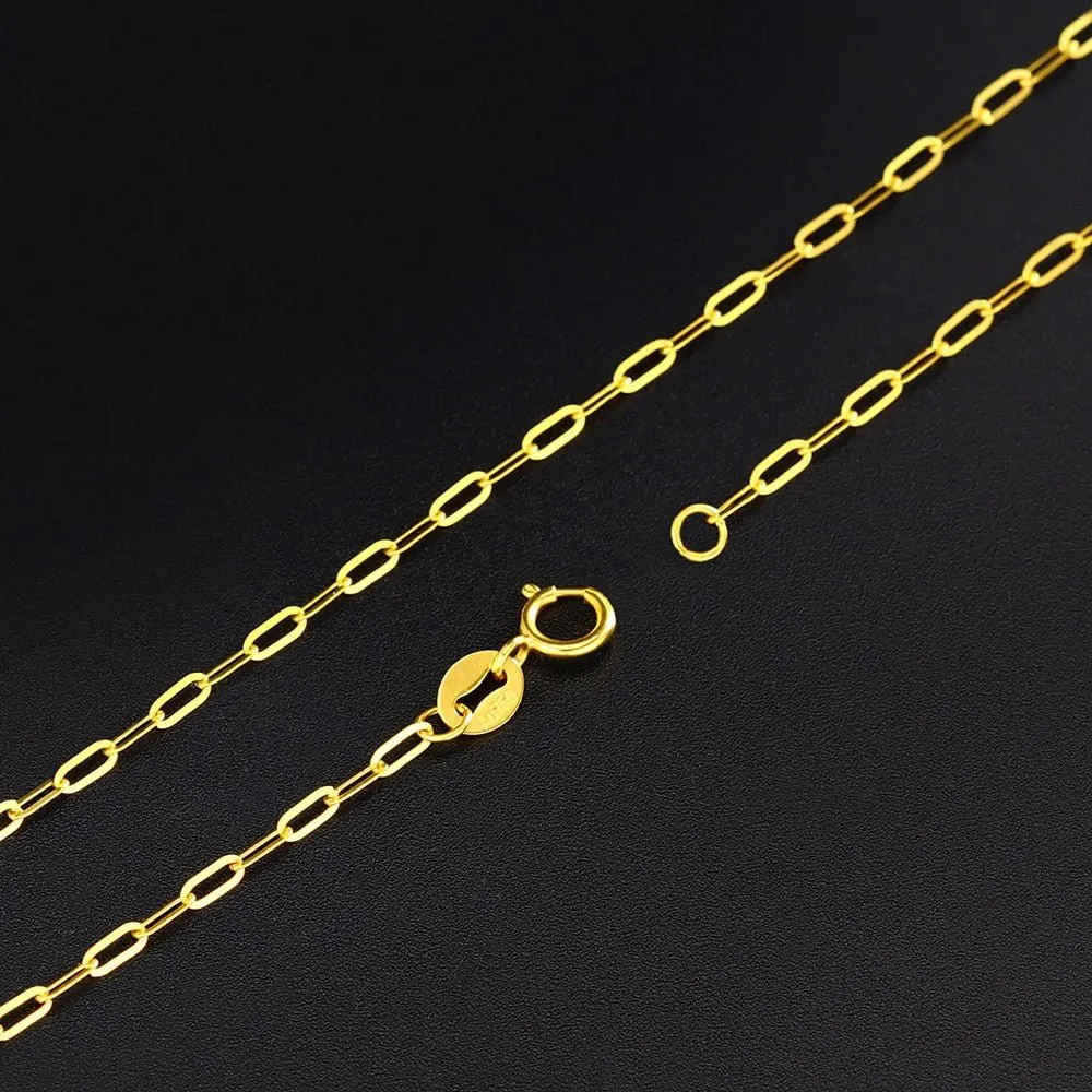 18k Yellow Gold Oblong Link Anklet