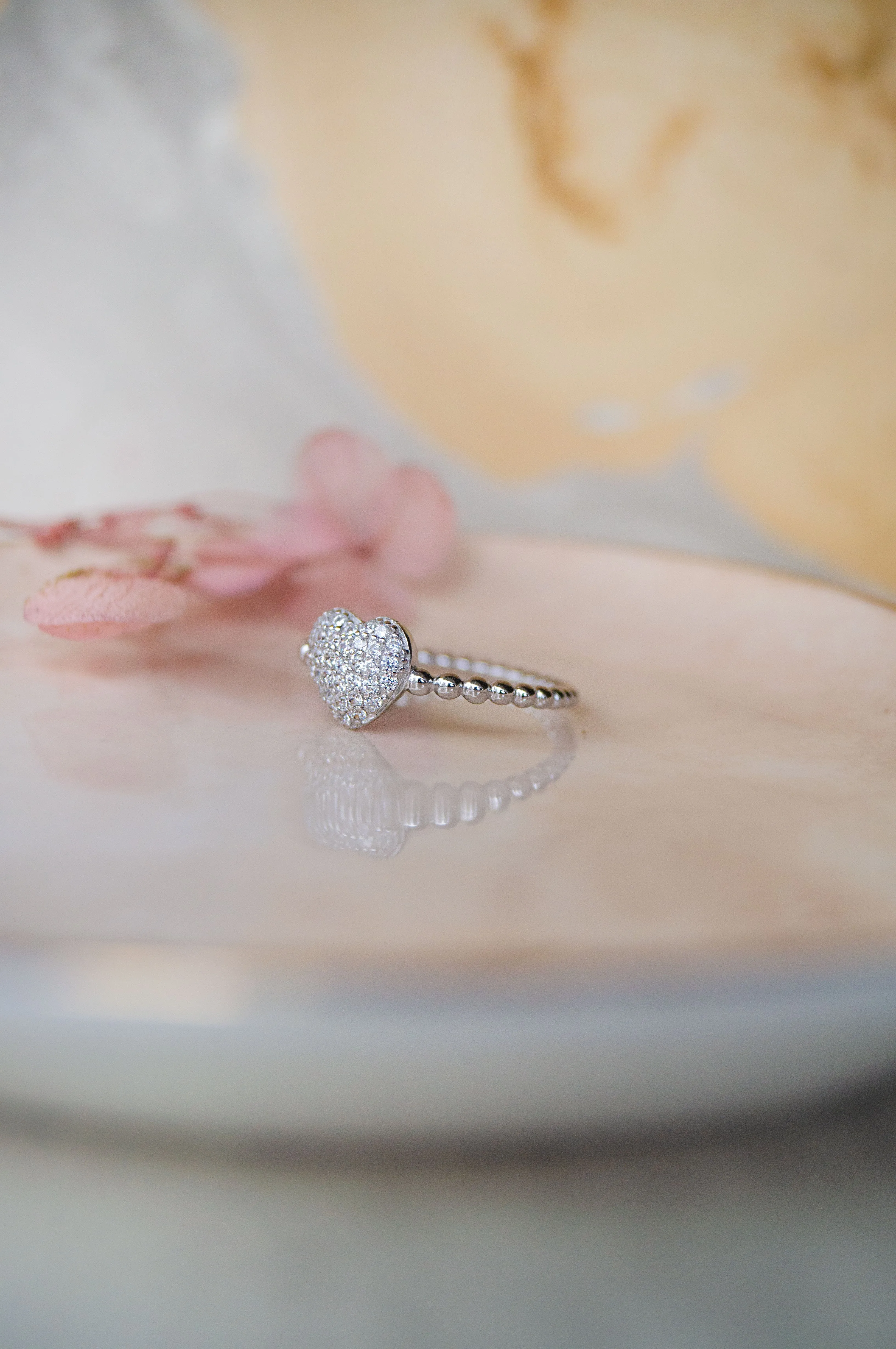 Adorable Cluster Heart Rose Gold Plated Sterling Silver Ring