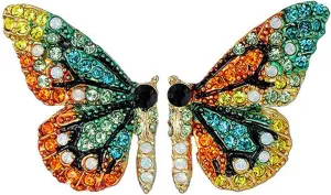 Butterfly Stud Earrings for Women Colorful Handmade 3D Crystal Fairy Animal Earrings Fashion Rhinestone Ladies Jewelries