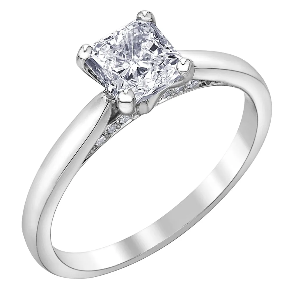 Classic Canadian Radiant Cut Diamond Solitaire Ring