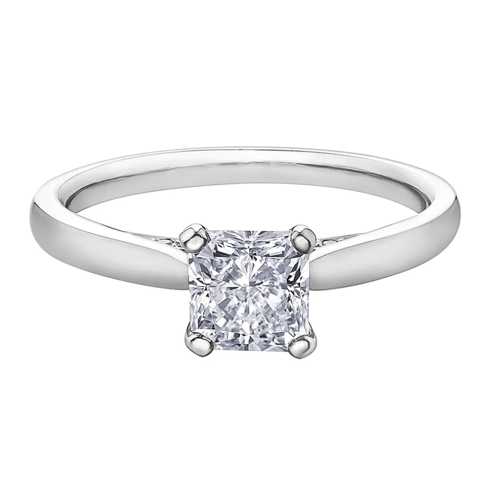 Classic Canadian Radiant Cut Diamond Solitaire Ring
