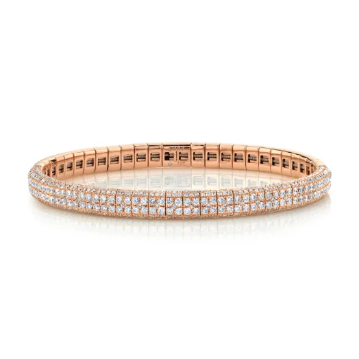 DIAMOND DOUBLE ROW PAVE STRETCH BRACELET