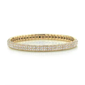 DIAMOND DOUBLE ROW PAVE STRETCH BRACELET
