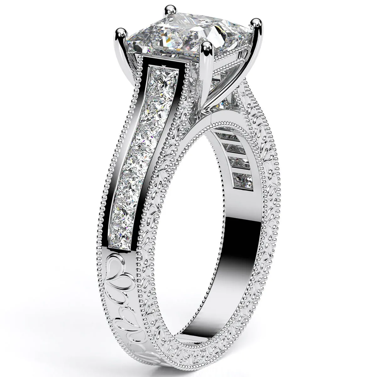 Edelweiss - GIA Natural Princess Diamond Engagement Ring