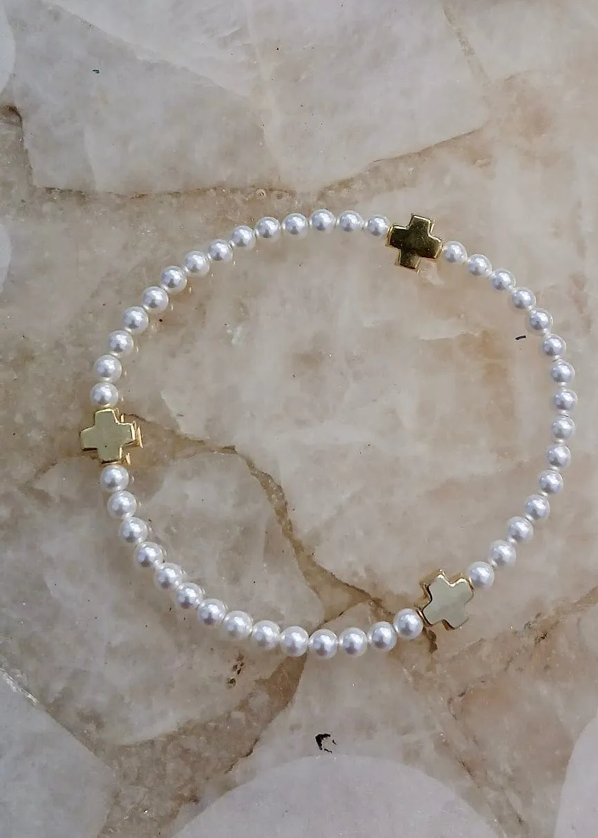 E.Newton Extends Signature Cross Gold Bracelets