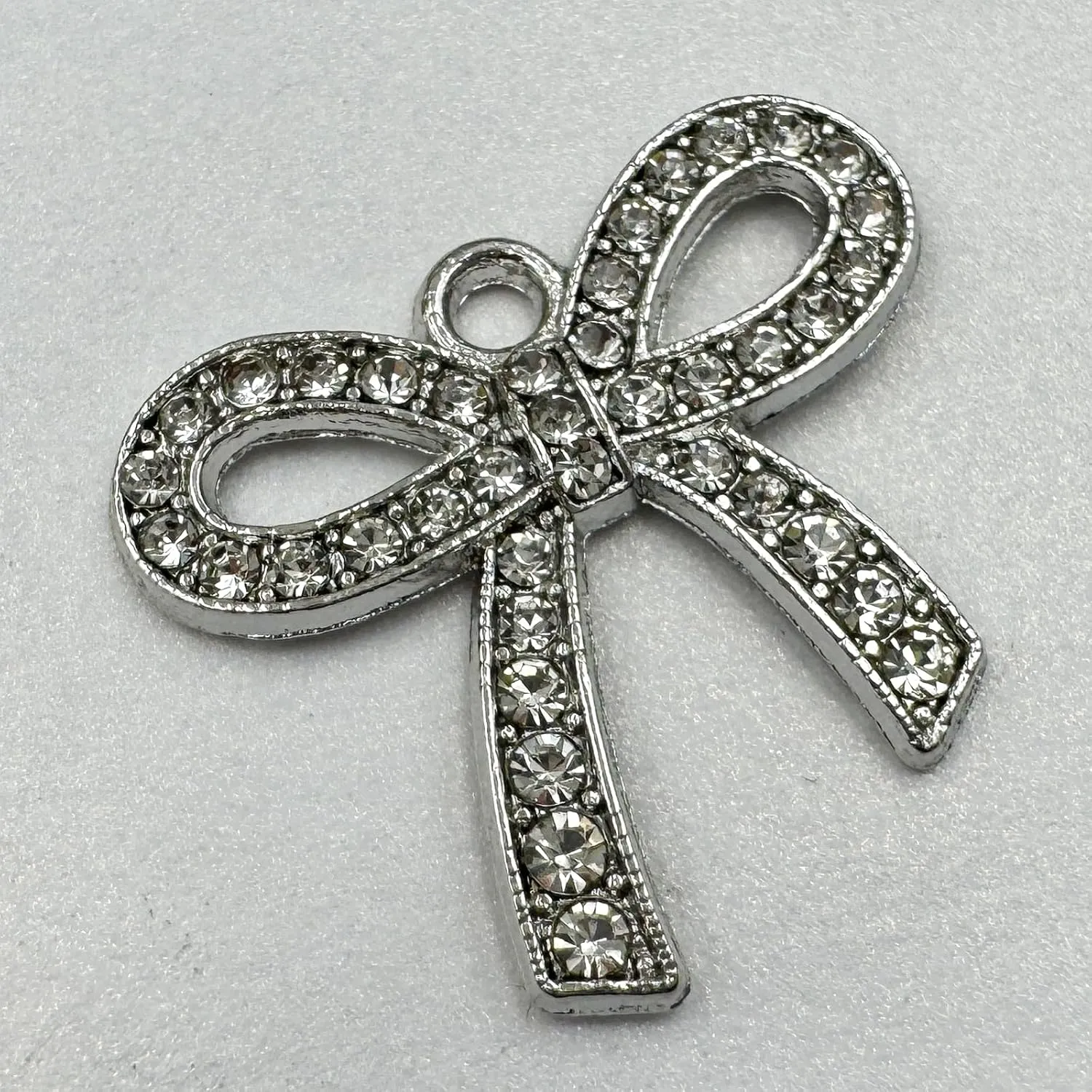 Glass Bow Charms Crystal Rhinestone Bowtie Pendants Gold Silver Plated Alloy for DIY Craft Bracelet Necklace Earring Jewellery Making