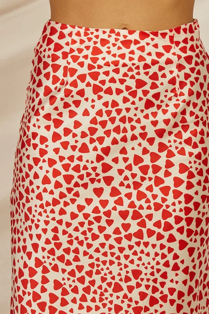 Heart On Your Sleeve Midi Skirt White