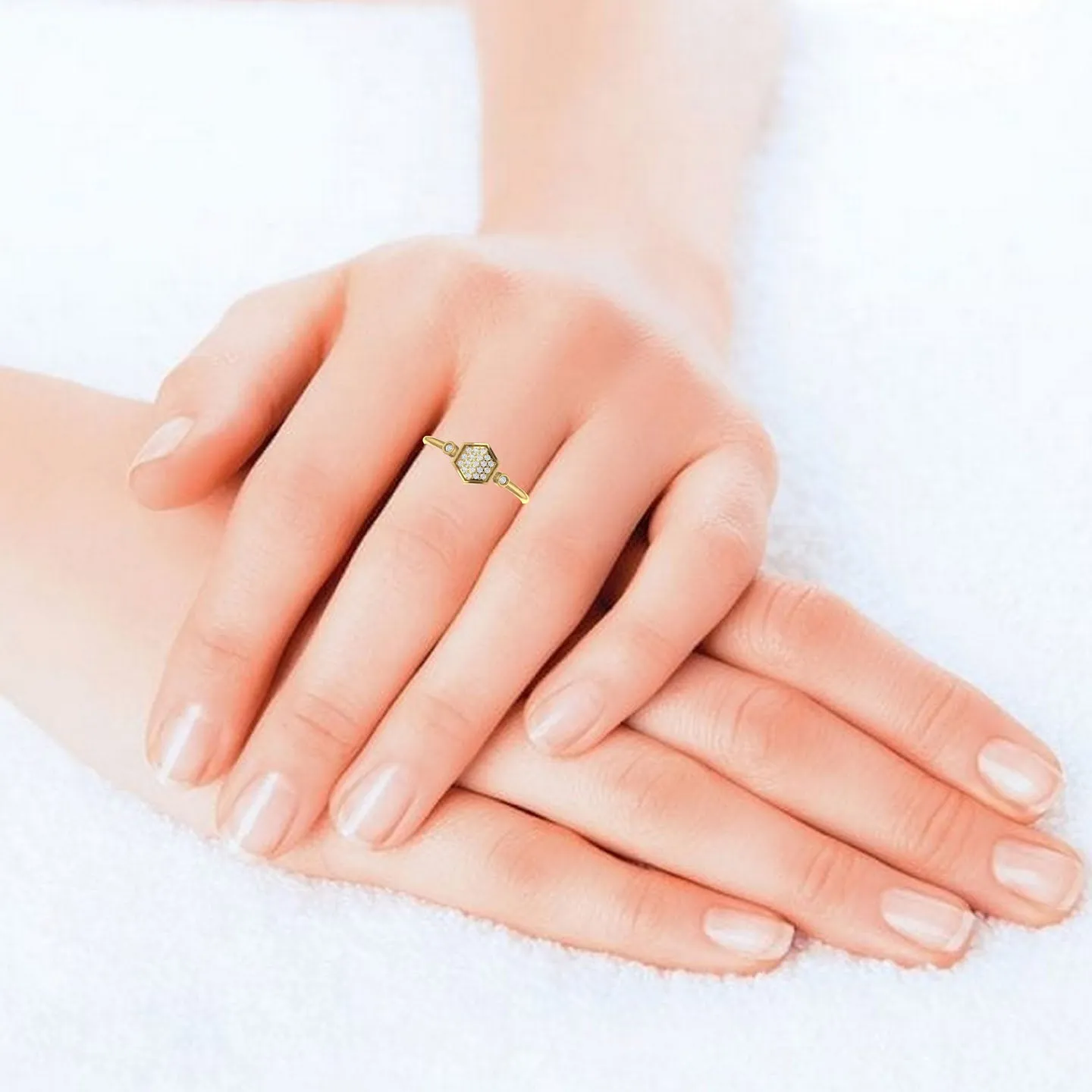 Hexagonal Silver Ring