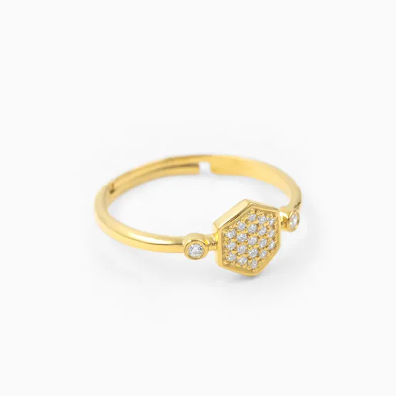 Hexagonal Silver Ring