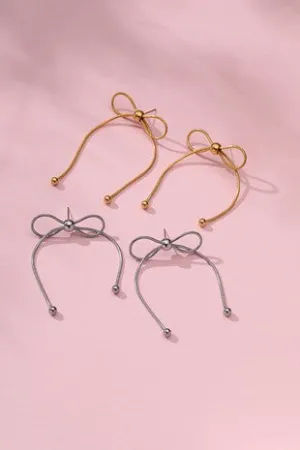 Hypoallergenic Bow Earrings: Gold   Silver
