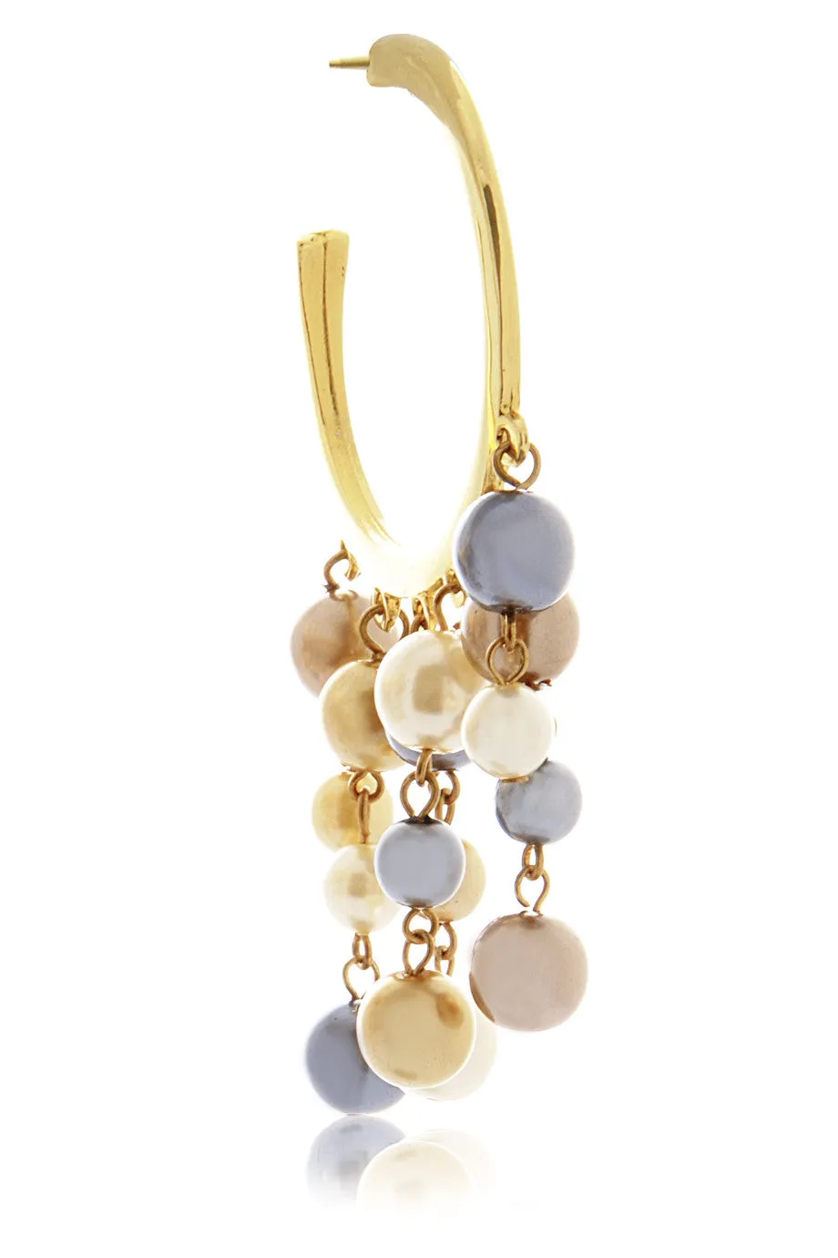 Kenneth Jay Lane Multi Pearl Hoops