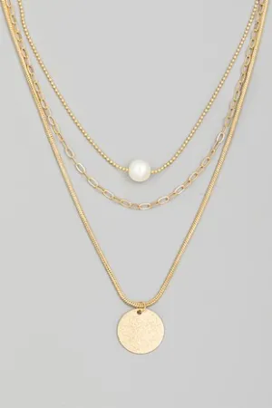 Layered Charm Necklace/