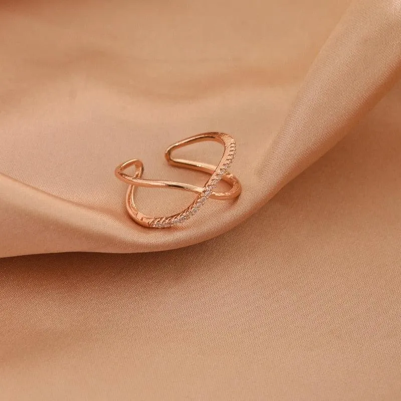 Luxury Gold Color Pearl Zircon Rings for Woman