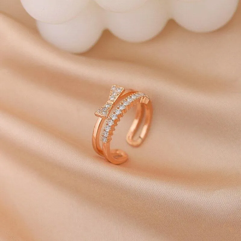Luxury Gold Color Pearl Zircon Rings for Woman