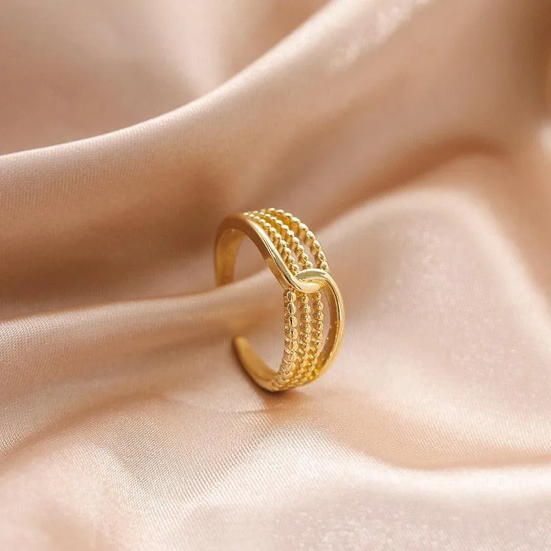 Luxury Gold Color Pearl Zircon Rings for Woman