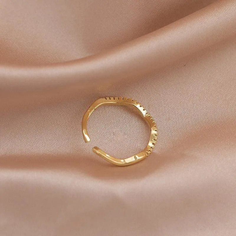 Luxury Gold Color Pearl Zircon Rings for Woman