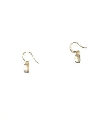 Margaret Solow | Moonstone Baguette 18k Earrings