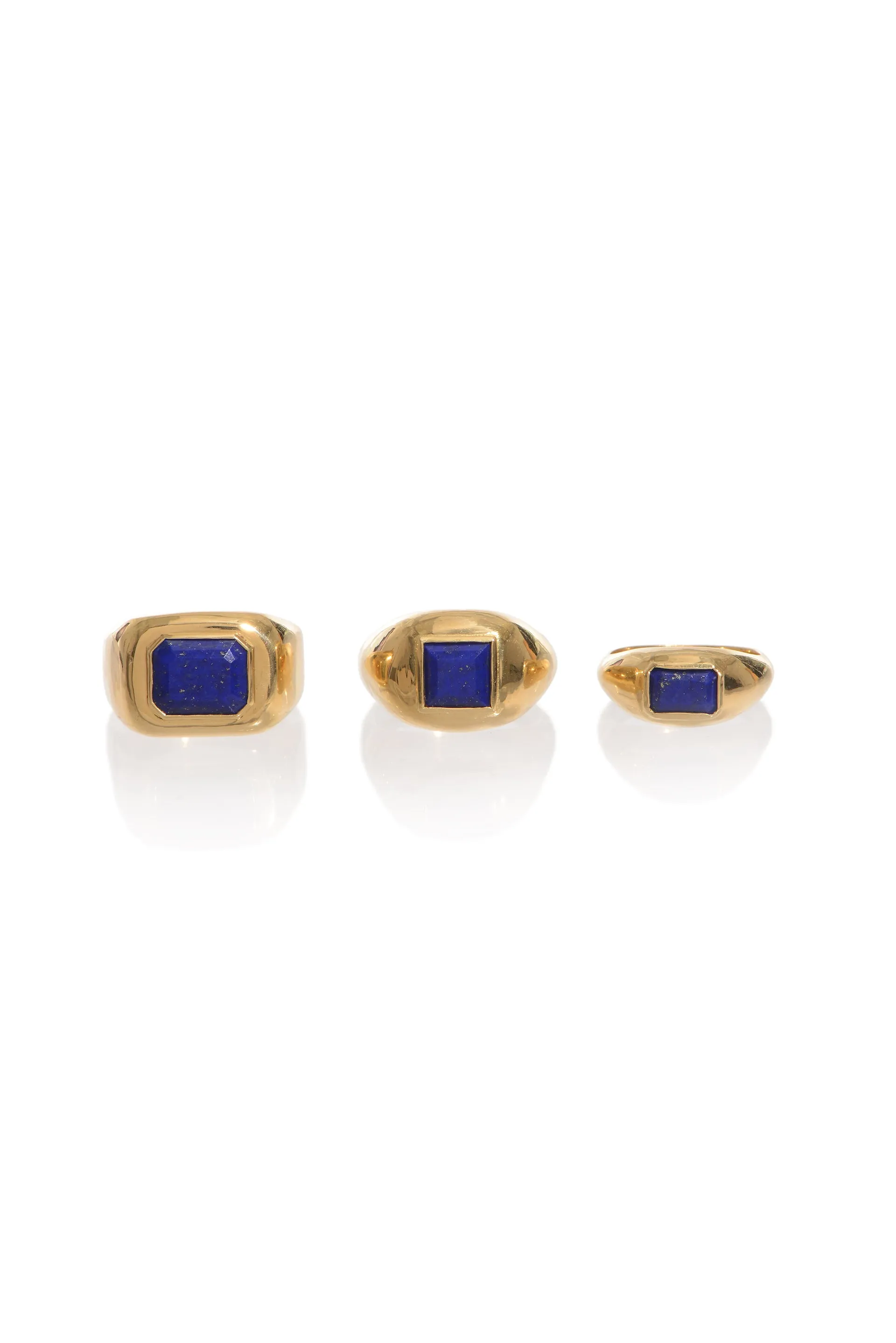 Medium Ring in 18K Yellow Gold & Lapis Stone