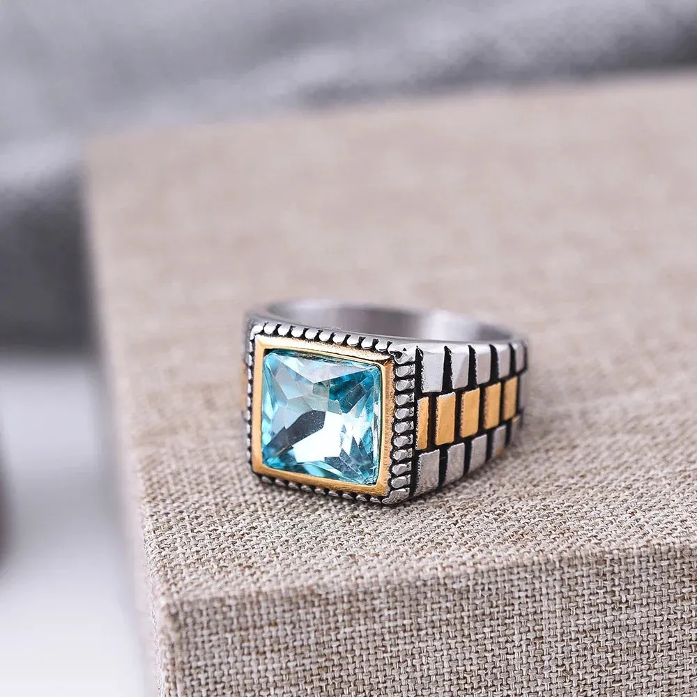 Men's 316LStainless Steel High Quality Onyx Rings Classic Trend Jewelry