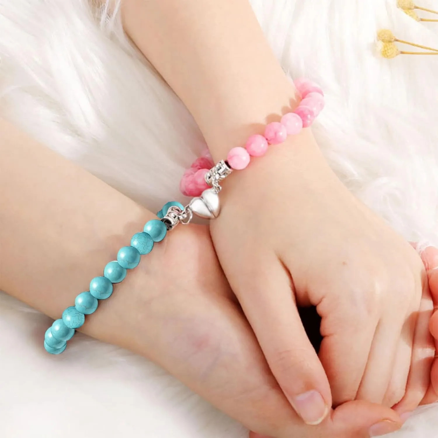 MJartoria BFF Necklace and Bracelets for 2-Crystal Friendship Necklace Bracelet Best Friend Necklace Matching Necklace Bracelets Gifts
