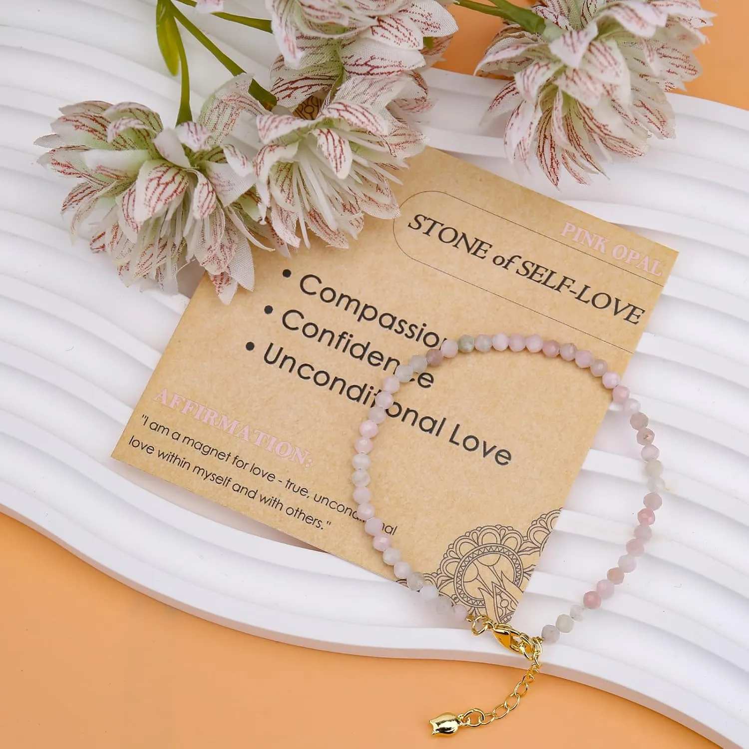 Natural Gemstone Faceted Beads Bracelets, 3mm Adjustable Chain Tiny Beaded Bracelet, Healing Crystal Reiki Chakra Dainty Minimalist Jewelry Fashion Birthday Gifts