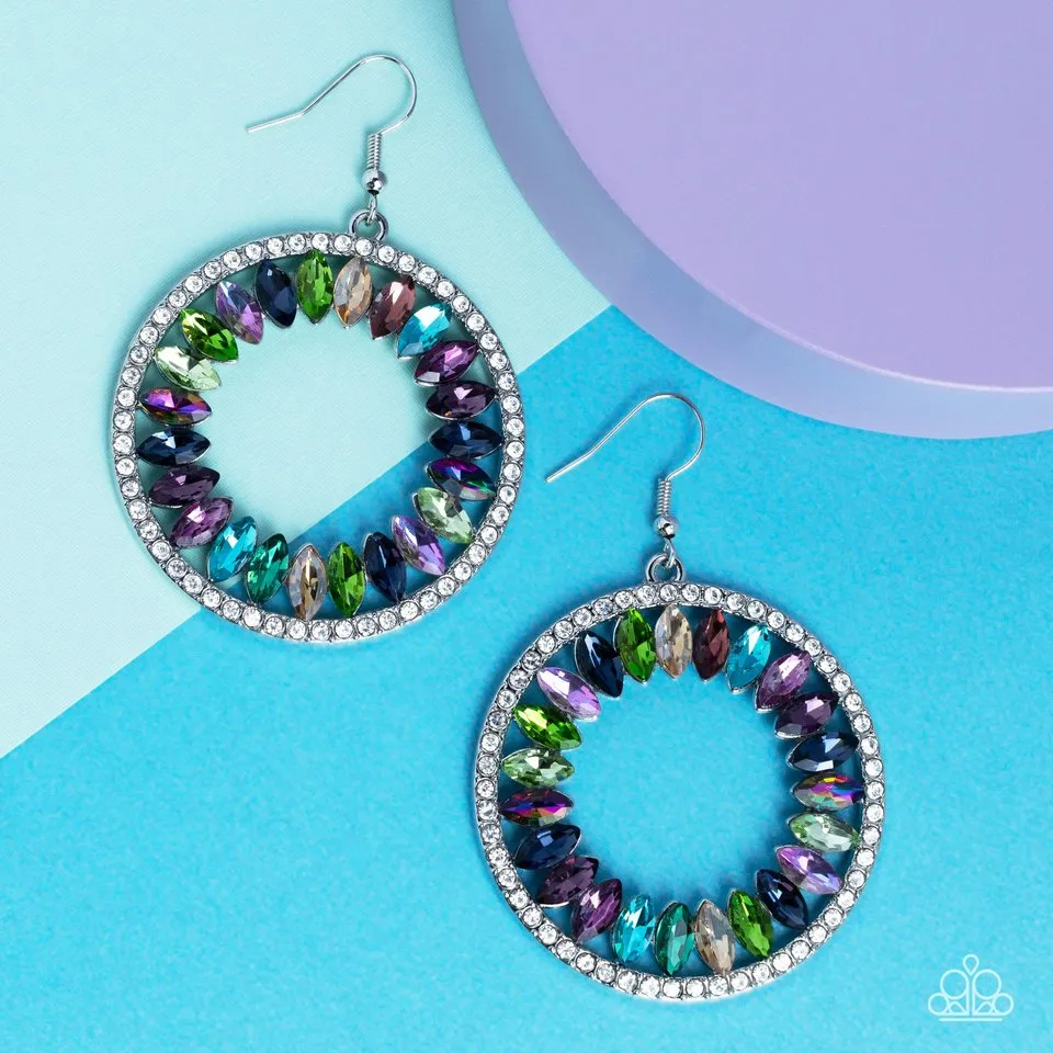 Paparazzi Earring ~ Wall Street Wreaths - Multi