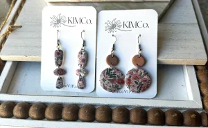 Polymer Clay Colorful Vintage Floral Earrings * 2 Options
