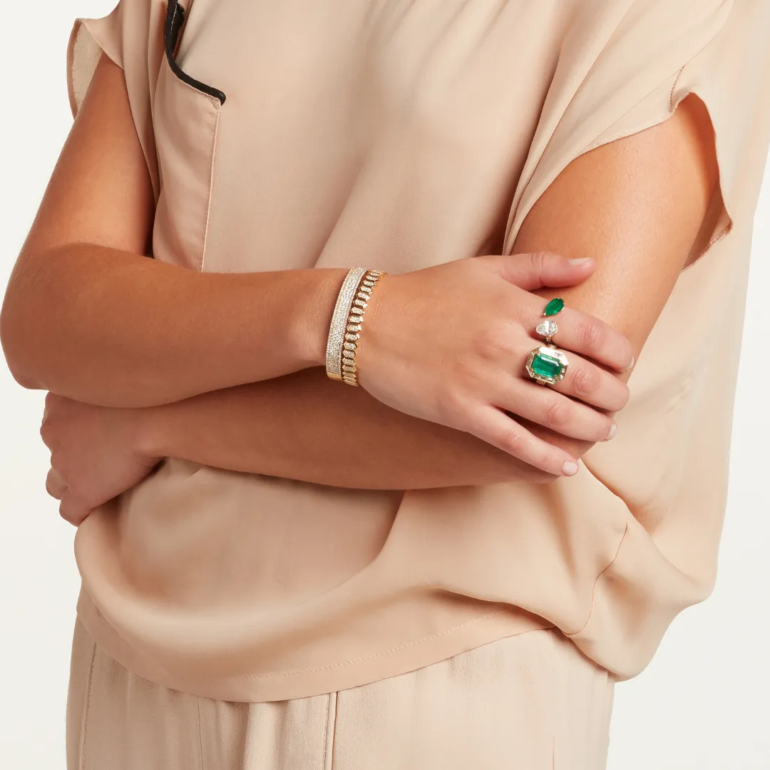 READY TO SHIP DIAMOND HEXAGON STRETCH BRACELET