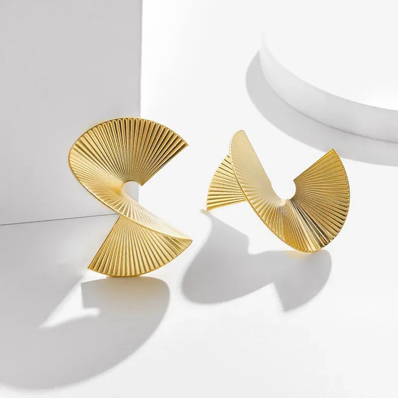 Retro Twisted Spiral Statement Earrings
