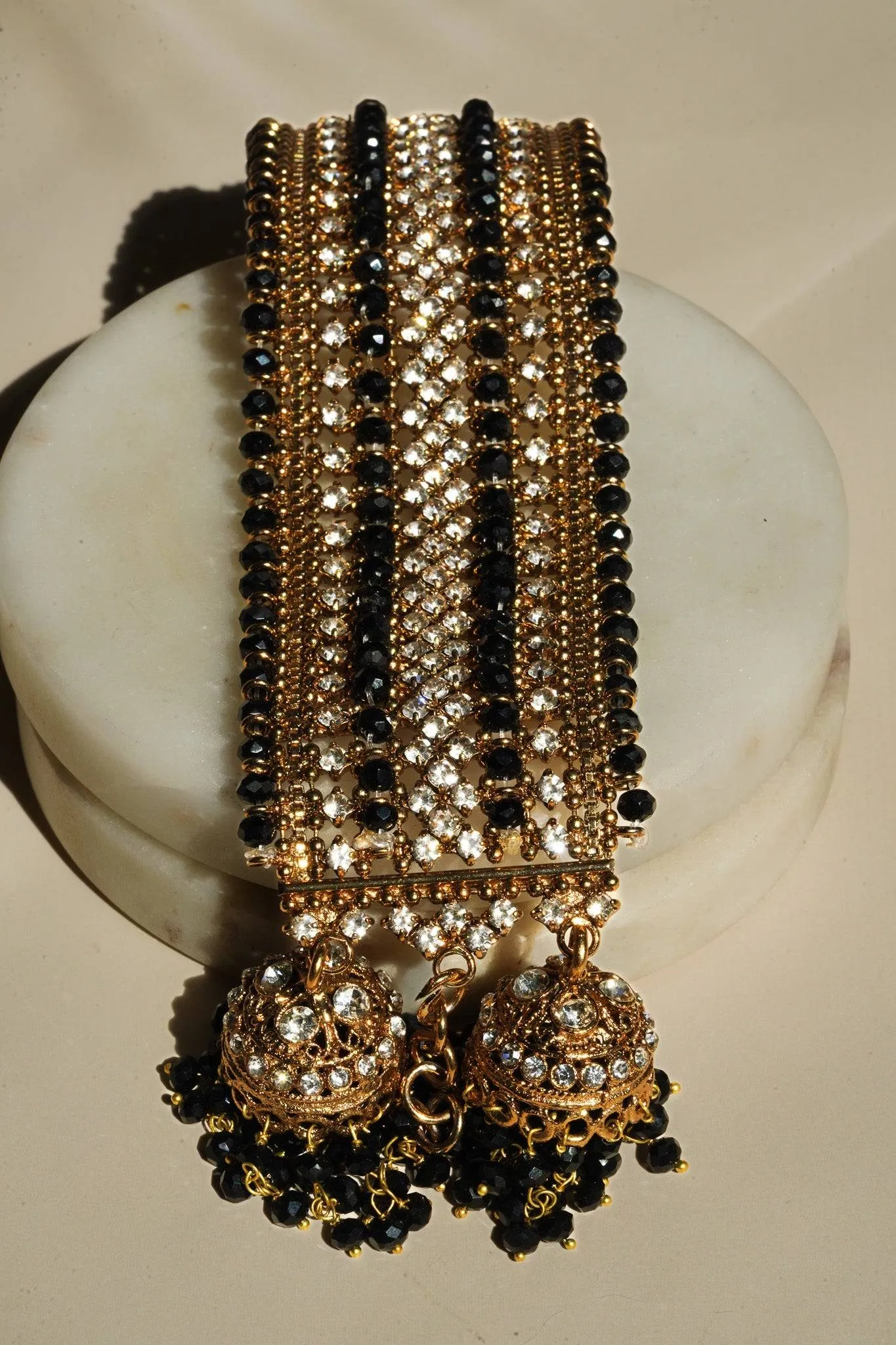 Samia - Pair of Gold Bangles With Two Jhumkas (Set of 2)