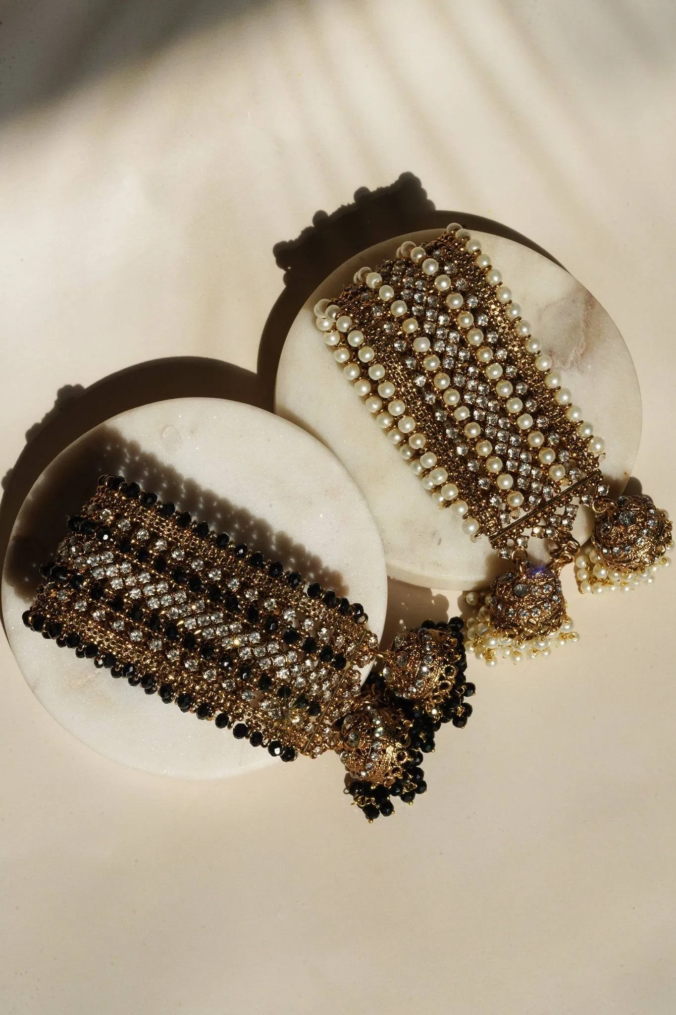 Samia - Pair of Gold Bangles With Two Jhumkas (Set of 2)