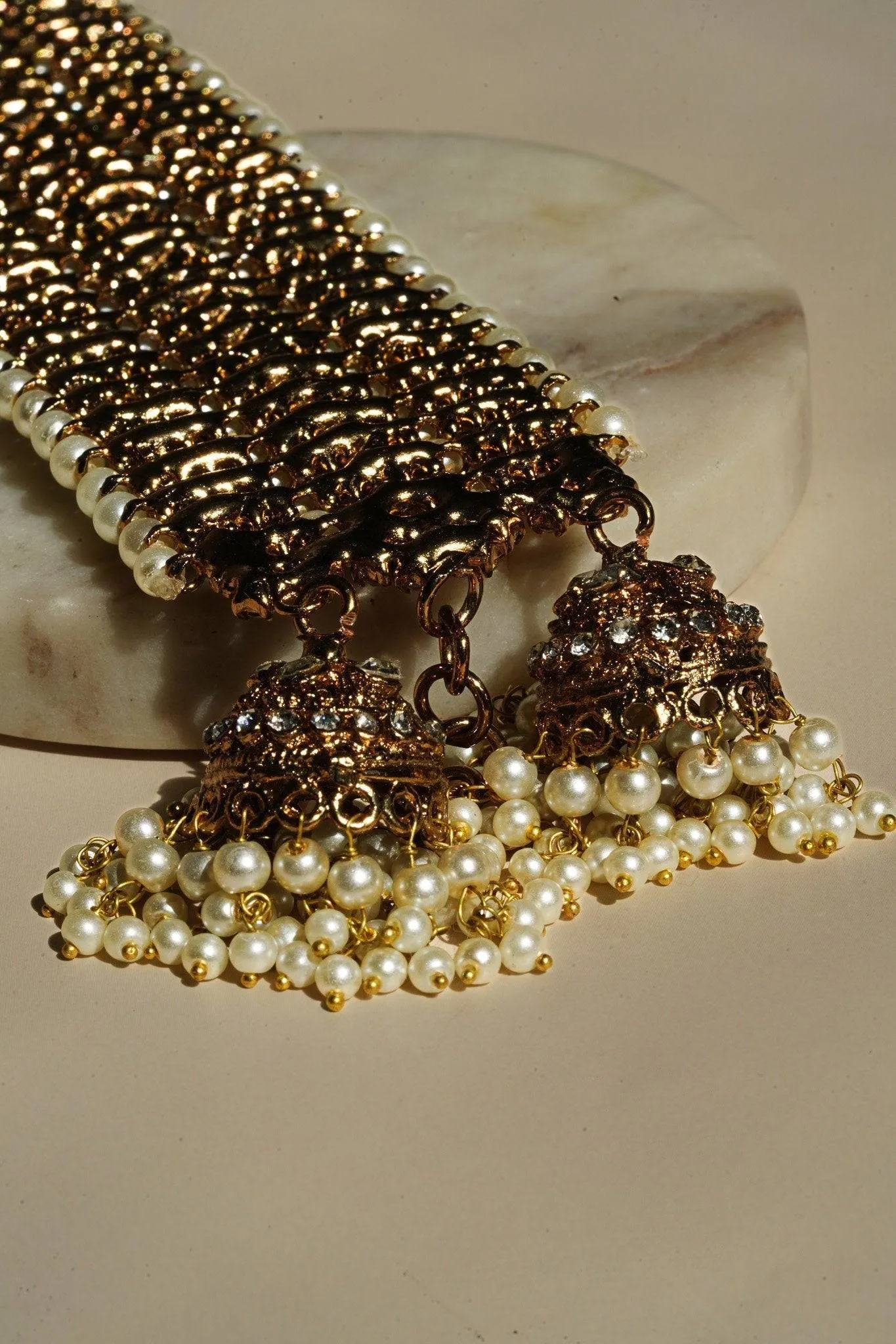 Samia - Pair of Gold Bangles With Two Jhumkas (Set of 2)