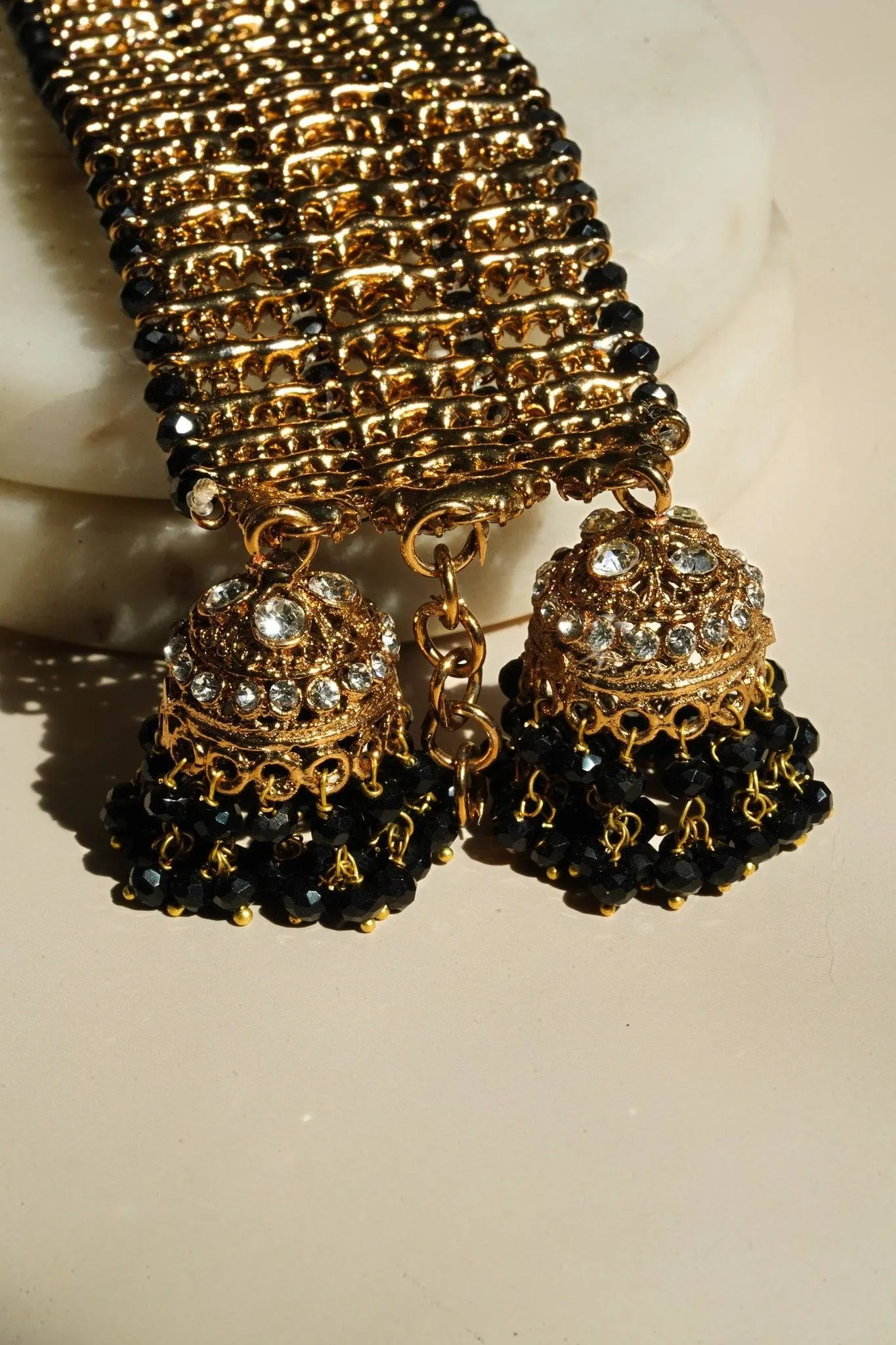 Samia - Pair of Gold Bangles With Two Jhumkas (Set of 2)