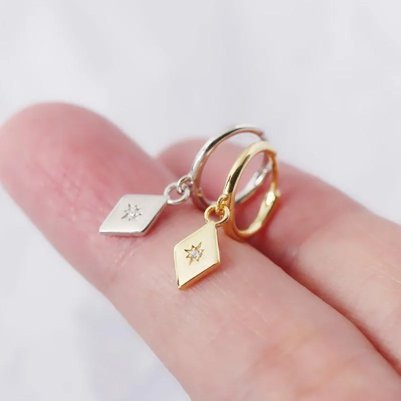 Simple Geometric with Star Hoop Earrings