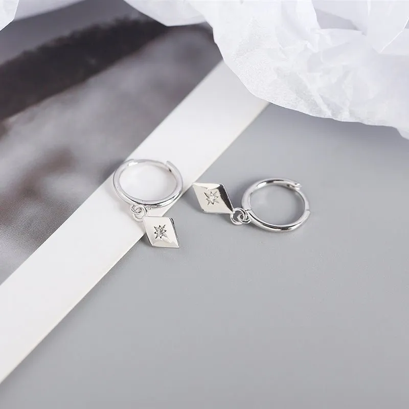 Simple Geometric with Star Hoop Earrings