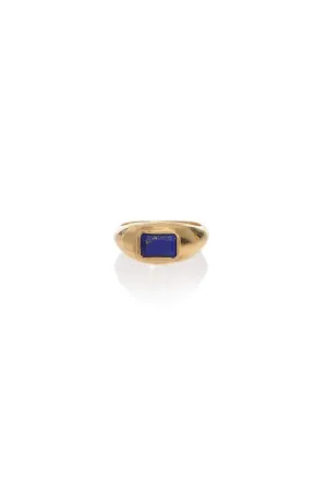 Small Ring in 18K Yellow Gold & Lapis Stone