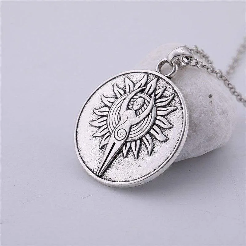 Teamer Jewelry Antique Gold/Silver Rope/link Chain Ancient Greece Astarte Fertility Goddess Wicca Necklace Best gift for Easter