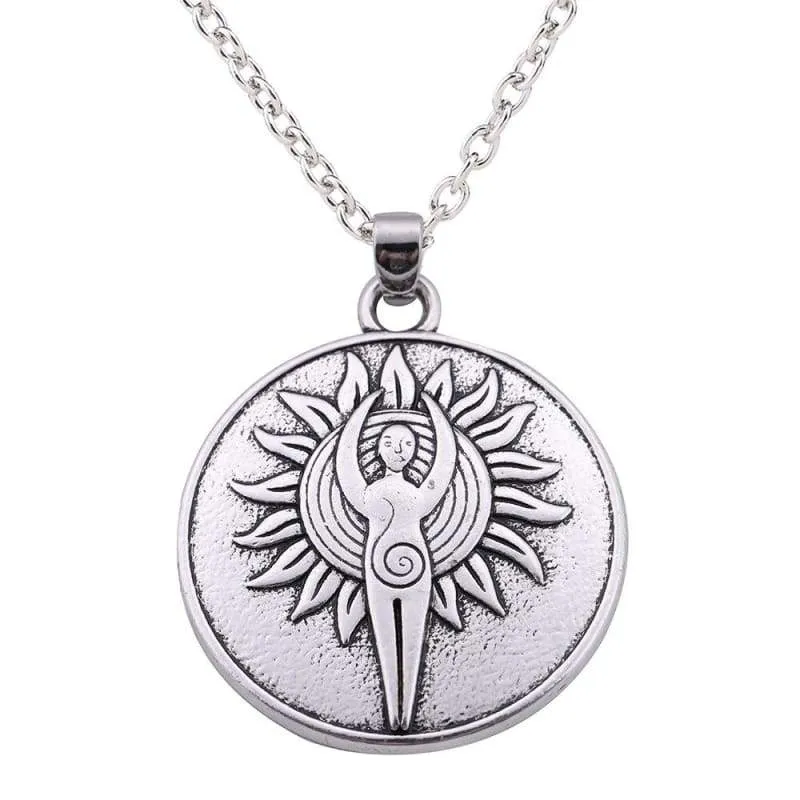 Teamer Jewelry Antique Gold/Silver Rope/link Chain Ancient Greece Astarte Fertility Goddess Wicca Necklace Best gift for Easter
