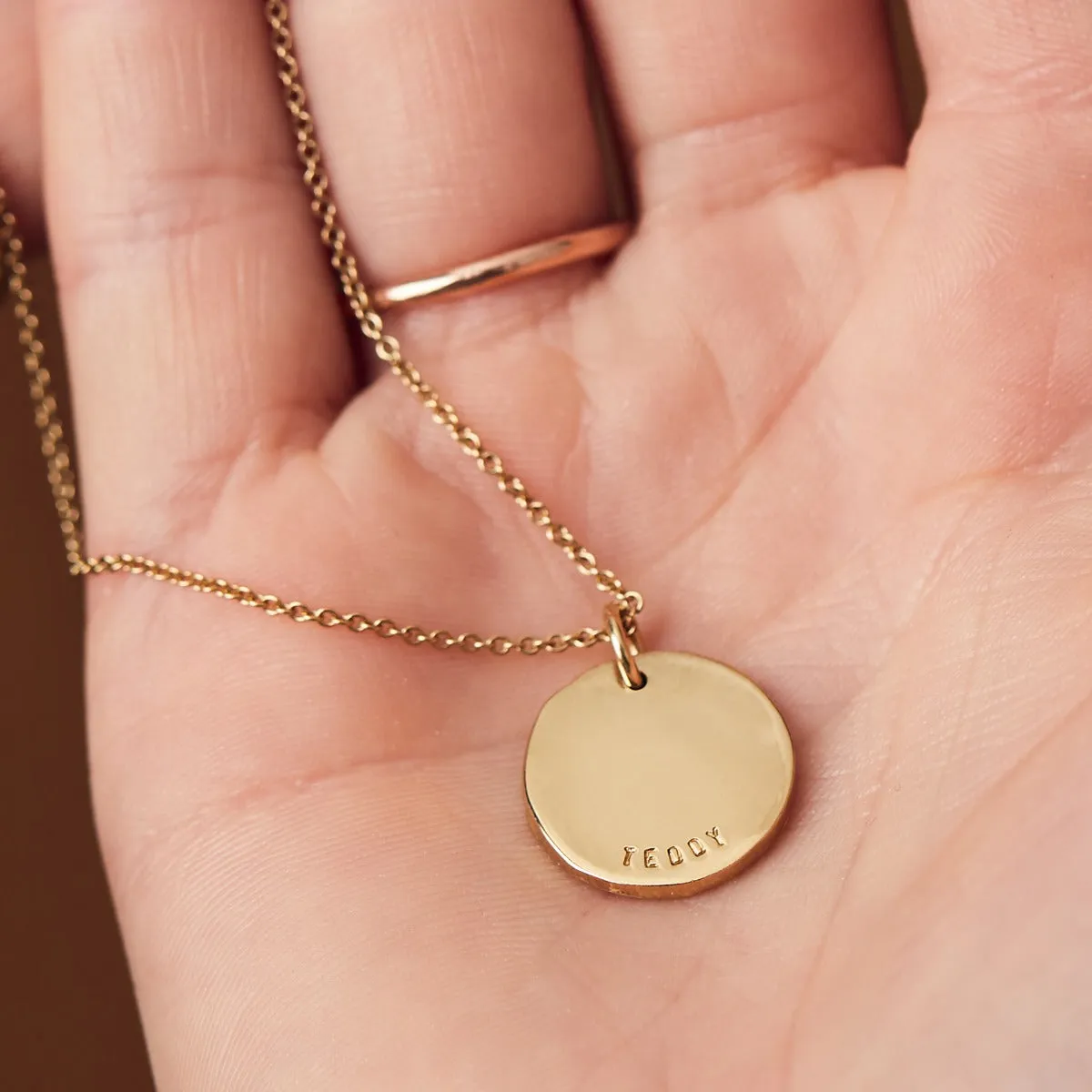 Textured Confetti Birthstone Disc Necklace