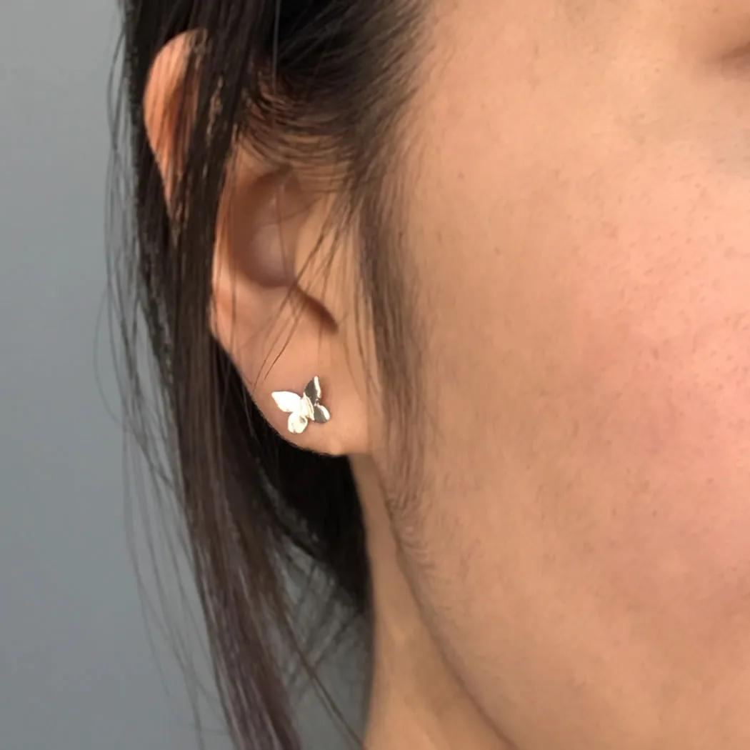 Tiny Stud Earrings: Butterfly