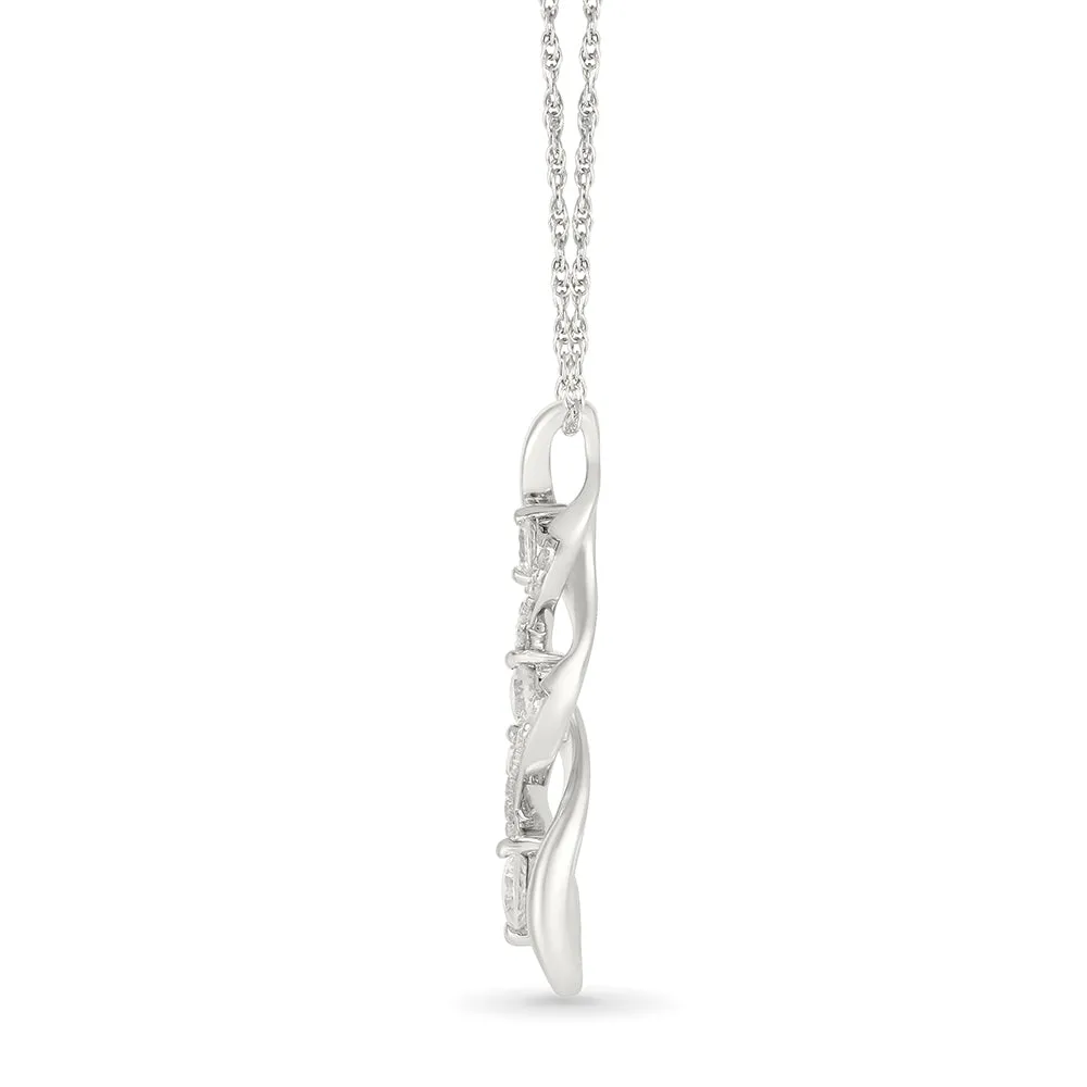 Twirl Shimmering  Gold & Diamond Pendant