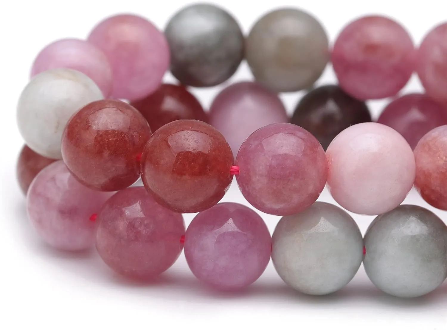 Youngbling Natural Gemstone Beads for Jewelry Making,8mm Rainbow Stone Jade Polished Round Smooth Stone Beads,Genuine Real Stone Beads for Bracelet Necklace 15 Inch(Rainbow Stone,8mm)